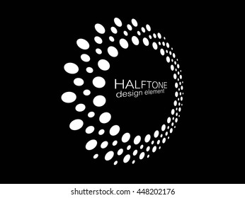 Abstract Halftone Circle Logo Design Element, vector illustration