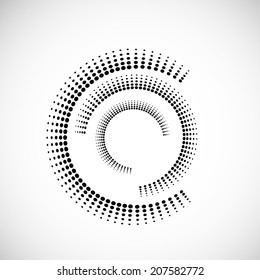 Abstract halftone circle. Vector illustration.