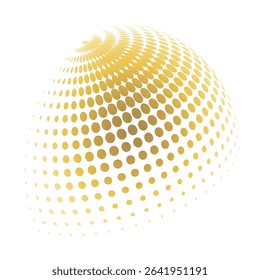 Abstract Halftone Circles in Gold and Black 