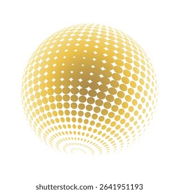 Abstract Halftone Circles in Gold and Black 