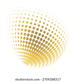 Abstract Halftone Circles in Gold and Black 