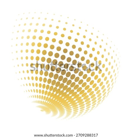 Abstract Halftone Circles in Gold and Black 
