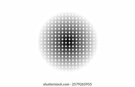 Abstract halftone circular dot pattern with a gradient effect. Perfect for backgrounds, digital designs, posters, banners, and modern graphic elements. High-quality vector.