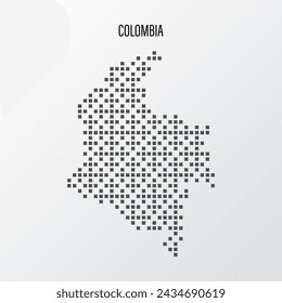 Abstract halftone Colombia map isolated on white background. Vector illustration