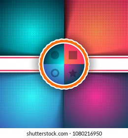 Abstract halftone color four items template. Vector eps 10.