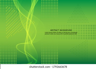 
Abstract halftone color wave green background. Vector illustration