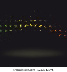 Abstract halftone colorful dotted background. Futuristic grunge pattern. Vector pop art texture for posters, business cards, cover, labels mock-up, stickers layout