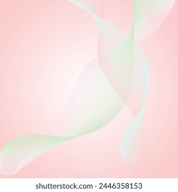 Abstract Halftone colorful smooth wave on a light pink background. Curved twisted slanting design or waved lines pattern, Templates for business cards, brochures, posters, covers. Editable. EPS 10.