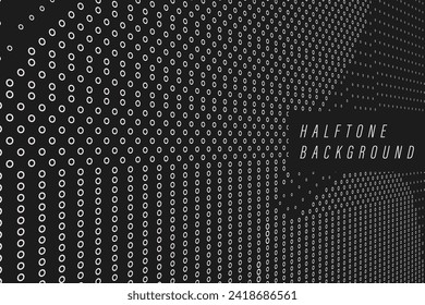 Abstract halftone colourful dots gradient on white background, Curved twisted slanting design or waved lines pattern, Templates for business cards, brochures, posters, covers.