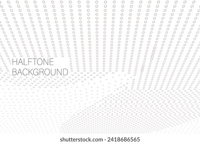 Abstrakte halftone bunte Punkte Farbverlauf auf weißem Hintergrund, Geschwungener Entwurf oder gewölbte Linien Muster, Vorlagen für Visitenkarten, Broschüren, Plakate, Cover.