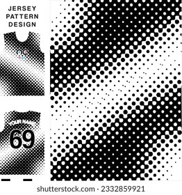 Abstract halftone concept vector jersey pattern template for printing or sublimation sports uniforms football volleyball basketball e-sports cycling and fishing Free Vector.