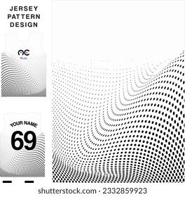 Abstract halftone concept vector jersey pattern template for printing or sublimation sports uniforms football volleyball basketball e-sports cycling and fishing Free Vector.
