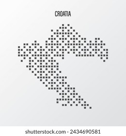 Abstract halftone Croatia map isolated on white background. Vector illustration