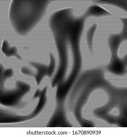 Elemento de diseño abstracto de medio tono. Vista ascendente de superficie acústica. 