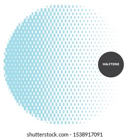 Abstract halftone design element, on white background