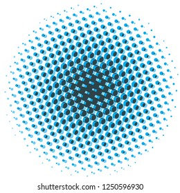 Abstract halftone design element. Pop art dot background. Pop-art style spotted illustration. Polka dot vector template. Modern bubble background