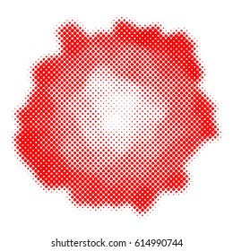 Abstract halftone design element. Vector illustration. Red halftone element design.