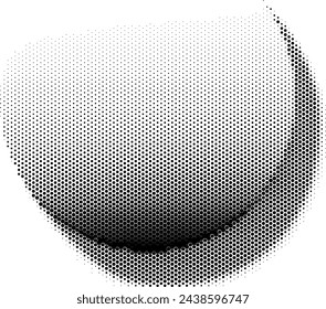Abstract halftone design resembling an eclipse with hexagons