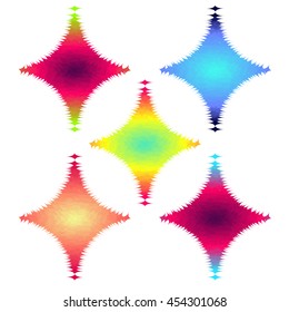 Abstract Halftone Design rhombus Elements set, vector illustration