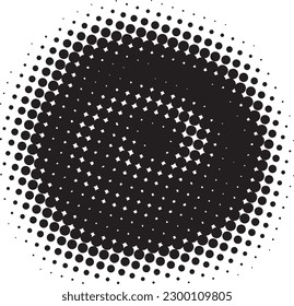 Abstract Halftone Design Round Spiral Template
