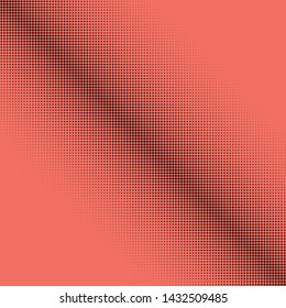 Abstract halftone diamond dots design background in coral colour