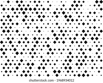 Abstract Halftone Diamond Geometric Pattern With Small And Large Rhombuses