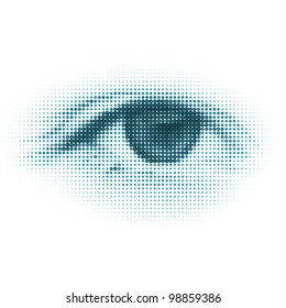 Abstract halftone digital eye. EPS 8 vector file included