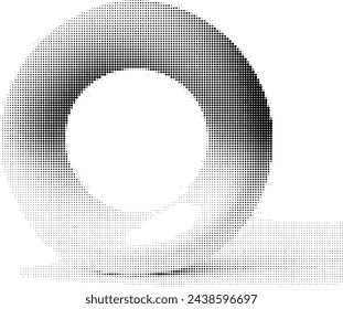 Abstract halftone donut shape graphic
