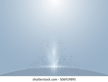 Abstract halftone dot Background. Black dot explosion. dynamic particle composition. Space for tour text