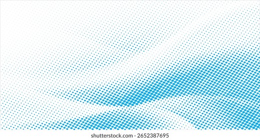 Fondo de punto de semitono Abstractas en azul y blanco con patrón de onda de gradiente suave