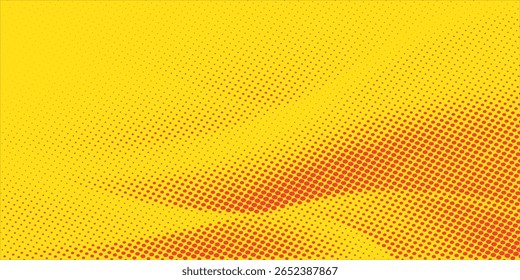Fondo de punto de semitono Abstractas en naranja y amarillo con patrón de onda de gradiente suave