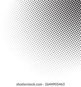 Abstract halftone dot pattern background in black and white. Retro comic-style gradient texture for graphic design, vintage art, or pop art effect.