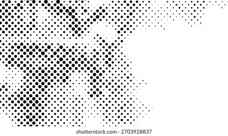 Abstract halftone dot pattern background, graphic element for design, modern dots texture, minimal black and white visual design use