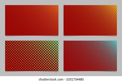Abstract halftone dot pattern business card background design set - vector stationery graphics with colored circles