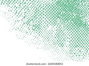Abstract halftone dot pattern design in teal green on white background for graphic design projects