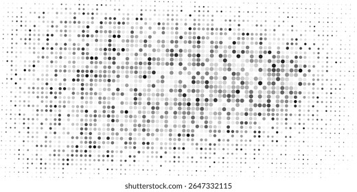 Abstract halftone dot pattern. Dotted gradient background. Simple Black and white vector texture. Great for graphic design, comics, dynamic visual effects
