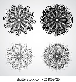 Abstract Halftone Dot Shapes Collection. Vector Set of Decorative Design Element.