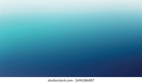 Abstract halftone dot texture transitioning from white to aqua and deep blue shades