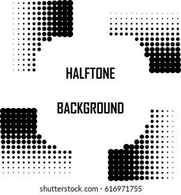 Abstract halftone doted background. Monochrome pattern with dot and circles.  Vector modern futuristic texture for posters, sites, business cards, postcards, interior design, labels and stickers.