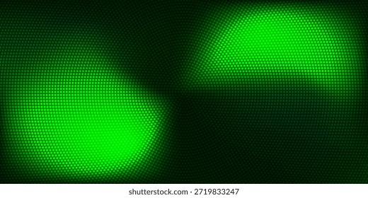 Fondo de puntos de semitono Abstractas con patrón de remolino de desenfoque de movimiento giratorio desenfocado verde y negro. Plantilla de fondo de ilustración 3D con espacio de copia para la exhibición de productos de tecnología blockchain.