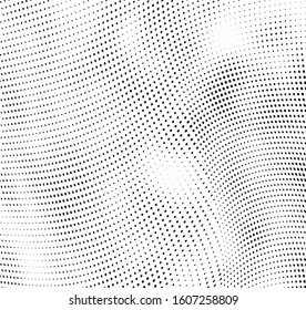 Abstract halftone of dots background. Monochrome texture of waves of dots black on white. Poster pop art