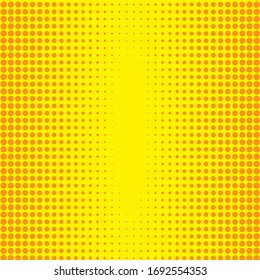 Abstract halftone dots background. Vector illustration. Yellow dots background. Halftone pattern