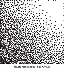  Abstract Halftone dots. Black dots on white background. Engraving Pattern For Your Design. Vector Dotwork Illustration.