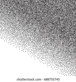Abstract Halftone dots. Black dots on white background. Engraving Pattern For Your Design. Vector Dotwork Illustration.