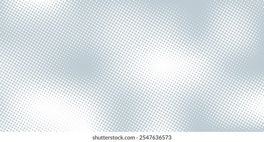 Abstractas puntos de semitono azul sobre fondo blanco. Abstractas patrón semitono en tonos de azul. Un patrón de semitono moderno y minimalista. Un patrón geométrico sin costuras con efecto semitono
