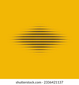 abstract halftone dots as decoration on a yellow background to evoke a retro design element