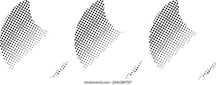 Abstract halftone dots design elements set
