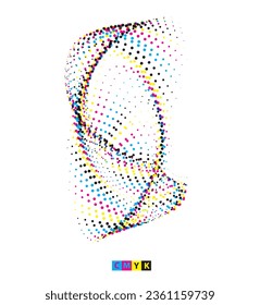 abstract halftone dots, abstract halftone dot wave vector illustration, illustration of a fingerprint