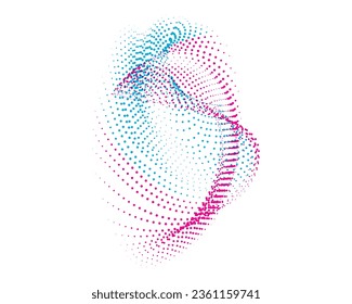 puntos de semitono abstractos, ilustración vectorial de onda de medio tono abstracto, ilustración de una huella dactilar