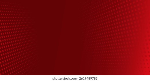 Abstract halftone dots dotted background in red colors presentation poster. vector illustration